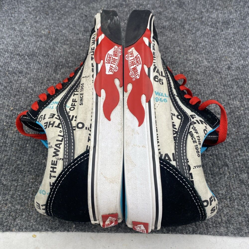 Vans Old Skool Off The Wall Flame Print Skate Shoes Black Men 9 / Women 10.5 - Picture 8 of 14